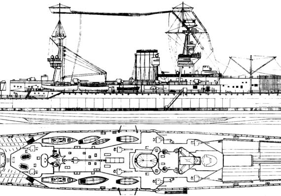 Крейсер HMS Furious [Light Cruiser] - чертежи, габариты, рисунки